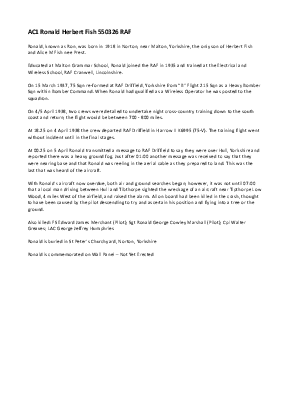 A preview of a PDF biography for Fish, Ronald Herbert